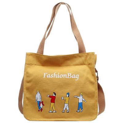 China Eco - Friendly Women Fashion Lightweight Universal Messenger Large Capacity Single Shoulder Portable Canvas Bag for sale