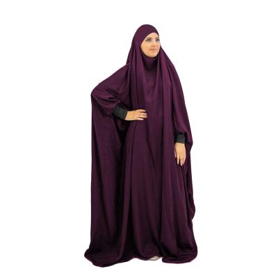 China Women's Fashion Long Hijab Muslim Islamic Prayer Wholesale Jilbab Khimar Clothing Solid Color Khimar for sale