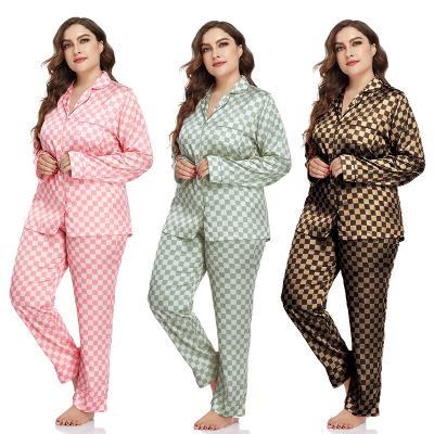 China Women's QUICK DRY Silk Short Sleeve Pajamas Cardigan Fashion Designer Nightgowns Women's Suit Pajamas Sleepwear for sale