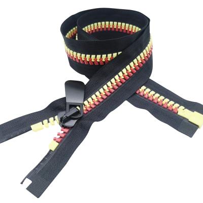 China Wholesale plastic Designer Zippers With Gold Teeth Long Chain plastic Zipper Roll Manufacturers zu verkaufen