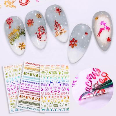 China Easy Apply Nail Art Christmas Snowflake Sequins For Manicure 3d Decorations Diy Nail Stickers Nail Art Tools for sale