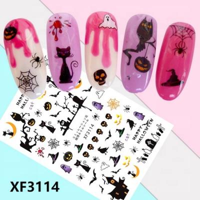 China 30 eco-friendly material designs for Christmas 3d nail sticker Halloween nail sticker mixed pattern each bag for sale