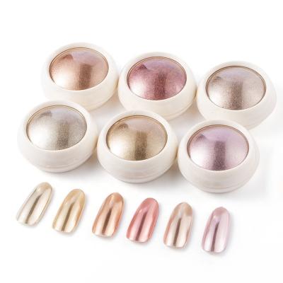 China Eco-friendly 0.3g Luxurious 6 Colors Light Up Metallic Art Dye Nail Gold Mirror Effect Luxury Nail Powder for sale