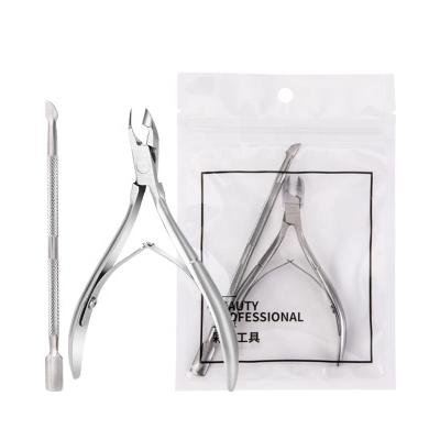 China Durable Fast Shipping Professional Manicure Set Stainless Steel Nail Cuticle Nipper With Pusher for sale