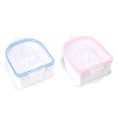 China Nail Art Hand Wash Remover Soak Bowl Convenient Double Layer Plastic Manicure Soak Bowl for sale