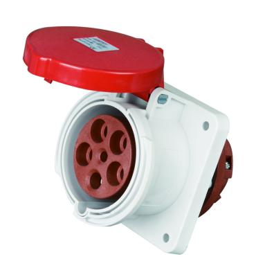 China Safe / Waterproof / Durable European Standard Waterproof Red Electrical Industrial Plug Outlet 3P+N+E Socket for sale