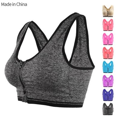 China Soprts Style Sports Bra Hot Summer Front Zipper No Rims Professional Ladies Yoga Shockproof Running Underwear for sale