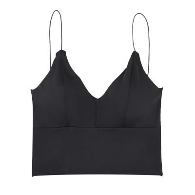 China Quick-drying bottom wrapped chest vest bralette sets cheekier crop top no wrap chest bra ladies steel teen women single ring halter for sale