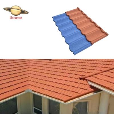 China Modern Factory Price AL-ZINC Steel Material Nigeria Hot-selling Lightweight Stone Coated Metal Roof Tiles for sale