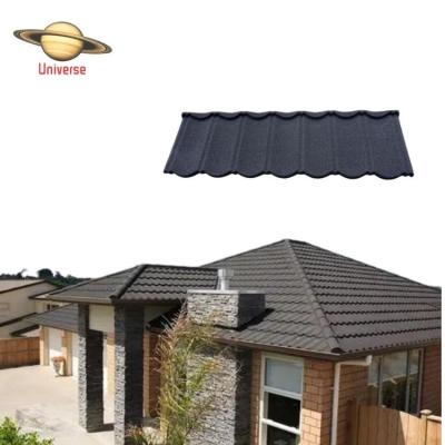 China Modern AL-ZINC Steel 1340*420*0.4mm Stone Coated Metal Steel Roof Tiles Building Material For Hotel for sale