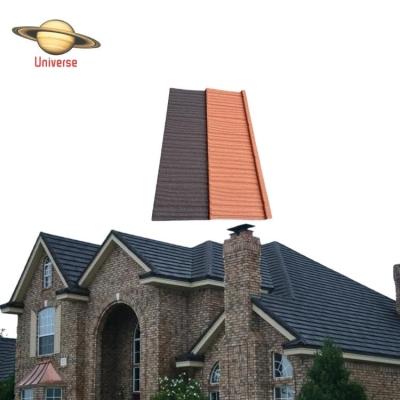 China Modern House Villa Rooftop Design Modern Wooden Type Stone Coated Sheet Building Material Metal Steel Roofing Roof Tiles for sale