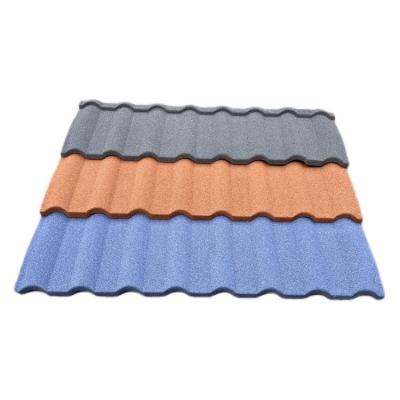 China Modern Rainwater Harvesting Color Stone Spike Metal Roof Tile 0.45mm Coated Roof Sheet Roofing Tile for sale