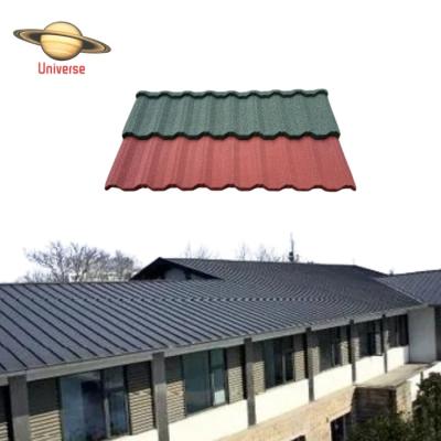 China Modern Type Roofing Sheet Universe Black Color Thickness 0.3-0.5mm Classic Stone Coated Steel Roof Tile for sale