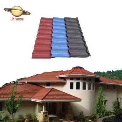 China Modern New Zealand Standard Building Material Heat Resistance Roof Sheet Colored Metal Cladding Stone Roof Tile for sale