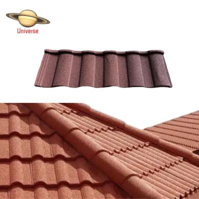 China Villa Corrosion Resistance Modern Chinese Colorful Stone Sheet Metal Clad Roof Tile For Guangdong Factory Price for sale