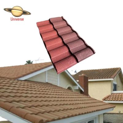 China Modern Lightweight Long Lasting Weather Acid Resistance Colored Stone Coated Steel Roof Zinc Shingle Aluminum Roof Tiles for sale