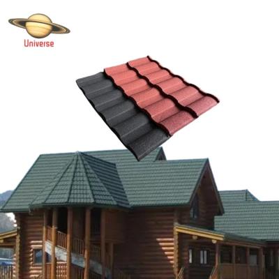 China Modern Morocco low price plate material 1320*420mm thickness 0.4mm colored coated metal sand steel roof tile for sale