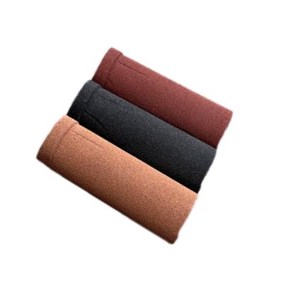 China Modern Gable Panel Circular Hip Anti Dade Barrel Covering Ridge Tile Stone Coated Metal Roof Accessories Barrel Ridge for sale