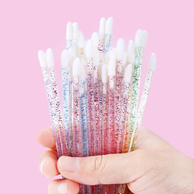 China Hottest Best Lipstick Cosmetic 50pcs/bag Disposable Lip Brush Applicator for sale