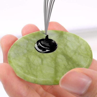 China Nourish Moisturizing New Grafted Whips Jade Stones Pad Eyelash Glue Holder Whips Adhesive Palette Lash Glue Holder for sale