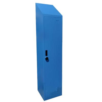 China Eco-friendly Top Design Steel Clothes Locker Cabinet Single Door Wardrobe for sale