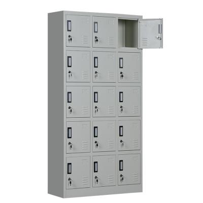 China Eco-friendly Colorful Clothes Storage Cabinet Door Locker Room Use 15 Steel Pool Gym Locker for sale