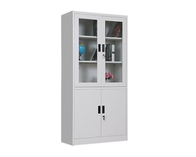 China Storage Cabinet Steel File Cabinet (Height) Adjustable Closet 4 Glass Doors Filing Door for sale