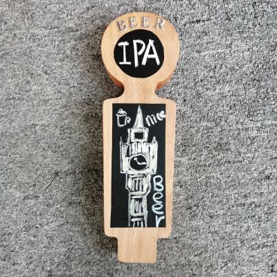 China Viable Custom Double Sided Chalkboard Beer Tap Wood Handle With Logo for sale