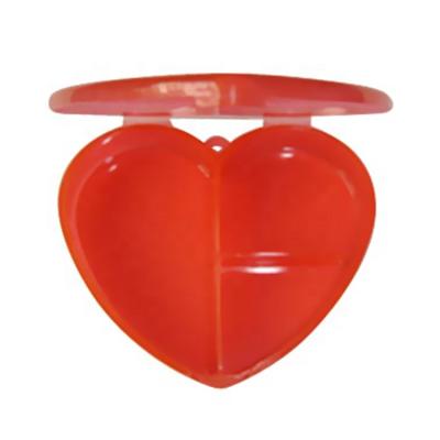 China Hot Sale 3 Plastic Case Heart Shape Plastic Pill Box for sale