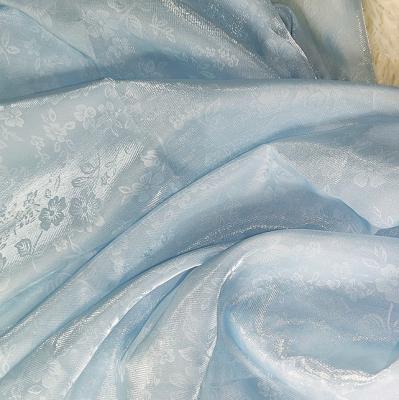 China Satin Brocade Jacquard Organza Breathable Brocade Fabric for sale