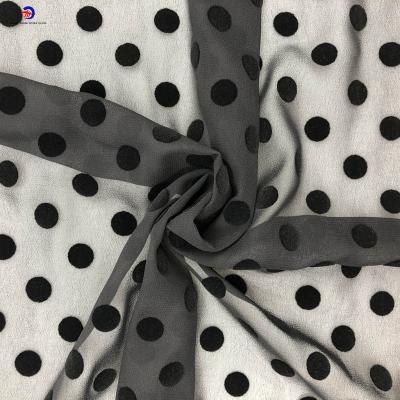 China Waterproof 100% Polyester Fabric Textiles For Women Shirt Garment Chiffon Fabric Flocking for sale