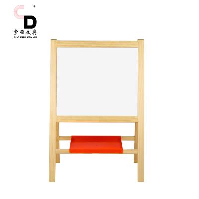 China Easy Kids Rag Art Wooden Kids Double Sided Easels With Whiteboard And Chalkboard for sale