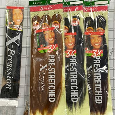 China Custom Color Low Temperature Flame Retardant And Sweat Resistant Synthetic Extensions Crochet For African Expression Hair Ombre Braids Easy Jumbo Braid Pre Stretched Synthetic Braiding Hair for sale