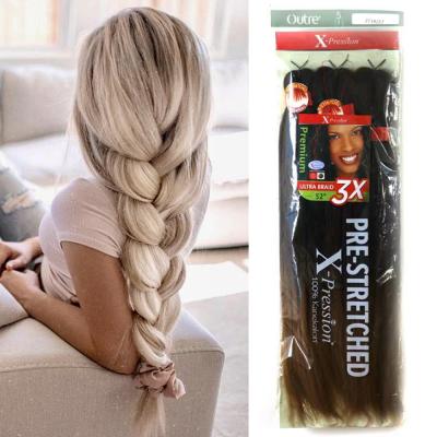 China Kaneklon EZ pre stretched easy box braids in synthetic hair extension kaneklon braid C orchet braiding Yaki texture pre strcth in bundles for sale