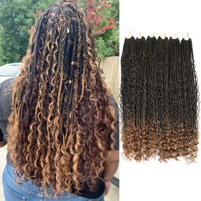 China Low Temperature Fiber Bohomian River Goddess Faux Locs Box Braiding Curly Crochet Hair Braids Senegal Twist Hair Braiding Hair Extension Accessories Softly for sale