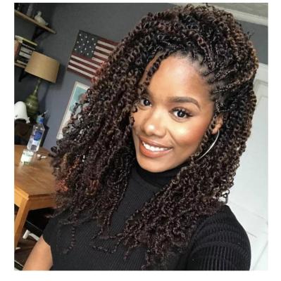 China Hot Selling Synthetic Hair PAISSION Spring Twist Hair Extension Wave Crochet Braid Hair Sc Passion 18inch 24inch for sale