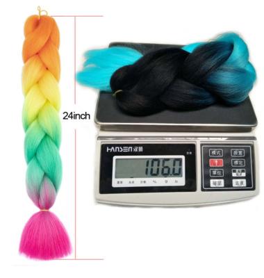 China High Temperature Fiber 24inch Kanekalons Jumbo Braid In Ombre Synthetic Hair Extension Hair Crochet Braiding Extensions Braids Mechesd Color for sale