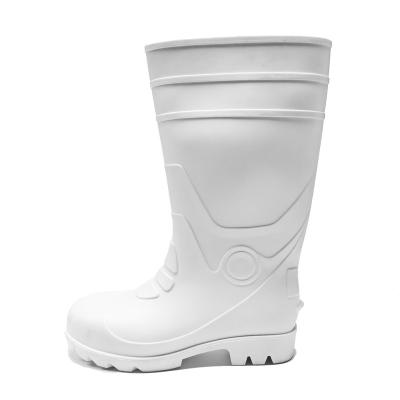 China Fashion Waterproof Industrial Water Running Rain Boots Steel Toe Pvc White Safety Footwear Construction Rain Boots for sale