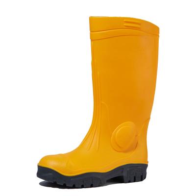 China High Quality PVC Steel Toe Rain Boots Waterproof High Safety Labor Cut Flat Rain Boots for sale