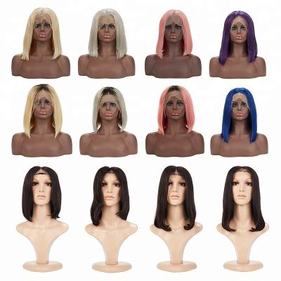 China Brazilian top grade 7a silky straight wave u shape cheap thick hair lace front wig with baby hair for sale