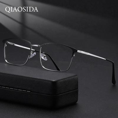 China Reading Game Working New Design High Quality Men's Business Optical Glasses Ultra Light Up Nonmagnetic Titanium Frame for sale