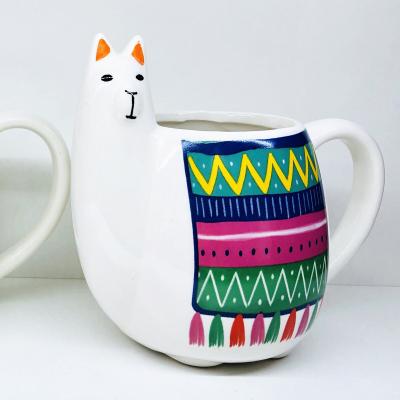 China Sustainable 3D Alpaca Modeling Ceramic Mug for sale