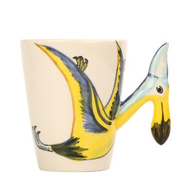 China Viable custom dinosaur hand painted ceramic 3d mug for sale