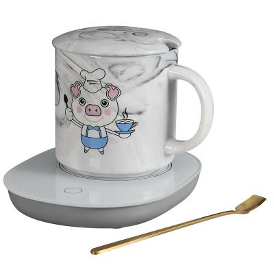 China Viable Custom LOGO Heated Nordic Style Ceramic Coffee Cup And Saucer Usb for sale