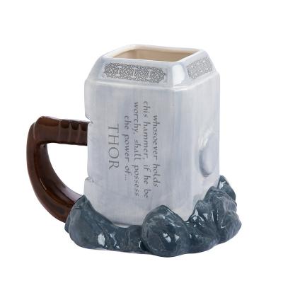 China Sustainable Ceramic Mug 3d Embossed Ceramic Creative Coffee Mug for sale