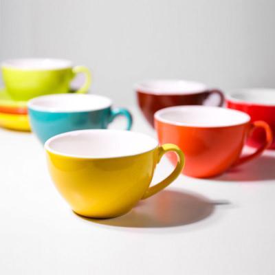 China Stocked Colorful Nordic European Ins Ceramic Coffee Cup And Saucer Sets Custom Logo Thickness for sale