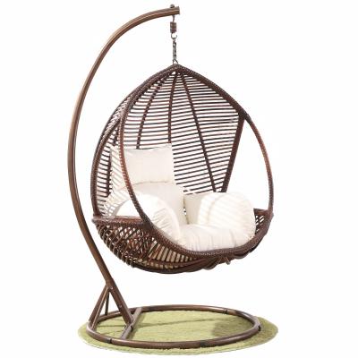 China TW9801 indoor and outdoor (height) adjustable swing rattan PE chair/hanging chair/wicker swing chair for sale