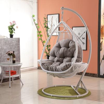 China TW9802 outdoor and indoor(height)adjustable PE rattan/wicker swing chair/hanging chair for sale