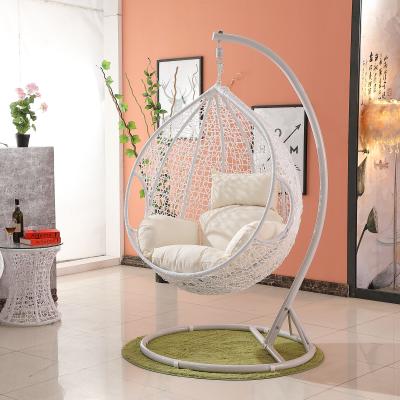 China TW9815A indoor and outdoor (height) adjustable swing rattan PE chair/hanging chair/wicker swing chair for sale