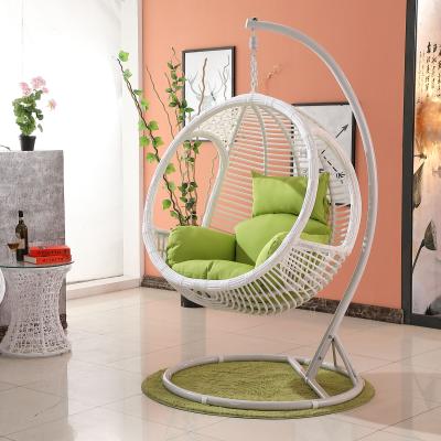 China Modern TW9801R PE rattan/rattan swing chair outdoor and indoor hanging outdoor chair wicker egg swing chair for sale